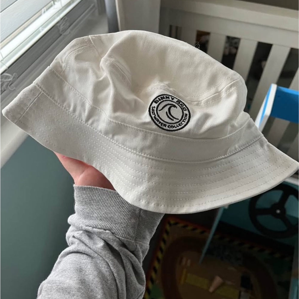 White Bucket Hat with Logo